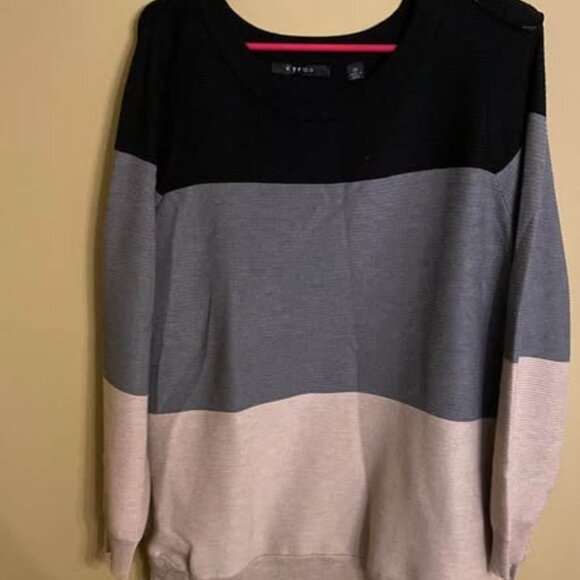 Cyrus Tri-Colored Striped Sweater - Picture 1 of 2
